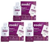 Zooki Liposomal Vitamin C 1000mg Liquid Sachets, Acai Berry, 30 Servings (Pack of 3)