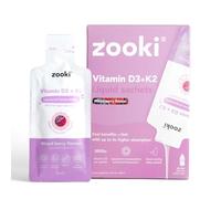 Zooki Liposomal Vitamin D3 + K2 3000IU Liquid Sachets, High Strength Vitamin D Supplements, Immune, Bone & Muscle Support, Vegan D3 and K2 Vitamin (Mixed Berry Flavour, 14 Servings)