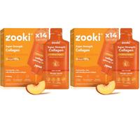 Zooki Marine Collagen 11,000mg Liquid Sachets, Mango Peach, 14 Servings (Pack of 2)
