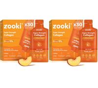 Zooki Marine Collagen 11,000mg Liquid Sachets, Mango Peach, 30 Servings (Pack of 2)