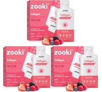 Zooki Marine Collagen 5,000mg Liquid Sachets, Berry, 30 Servings (Pack of 3)