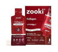 Zooki 11,000mg Super Strength Marine Collagen Liquid Sachets | Hydrolysed Peptides | Ultimate Skin, Hair, Nails, Joints, Bones & Muscles Support (Sour Cherry Flavour, 14 Servings)