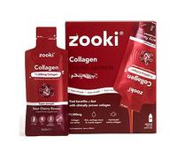 Zooki 11,000mg Super Strength Marine Collagen Liquid Sachets | Hydrolysed Peptides | Ultimate Skin, Hair, Nails, Joints, Bones & Muscles Support (Sour Cherry Flavour, 30 Servings)