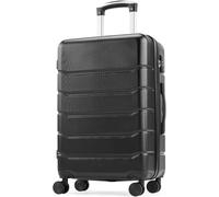 Zoolati Carry On Luggage Spinner Wheels, Hardside Carry On Suitcase Lightweight Expandable Small Luggage, Rolling Travel Suitcases Durable with TSA Lock, Black, 20 inches, Modern