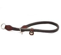 Zooleszcz Hand Made Real LEATHER ROLLED SLIP DOG Choker COLORFUL COLLARS BROWN (20