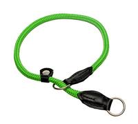 Zooleszcz LIME HandMade Strong Rope Rolled Slip Dog Choker Choke Collars with black leather finish (19.5")