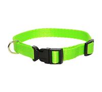 Zooleszcz PUPPY DOG CAT KITTEN COLLARS Nylon Webbing Clip on 10mm/33cm long 13" (LIME)