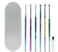 Zoolinn Ear Cleaning Kit, Safe Ear Wax Removal Tool Set of 6pcs, Portable Stainless Steel Ear Pick with Cleaning Brush and Storage Case