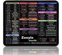 Zoolyx Compact macOS Shortcut Mouse Pad 30x25cm | Small Mac Cheat Sheet Desk Mat for macOS Sequoia & M3/M4 MacBook Pro Air, iMac - Non-Slip Waterproof Mat for Office
