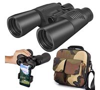 Zoom 10-24x50 Binoculars for Adults With Smartphone Adapter - Compact Waterproof for Bird Watching, Hunting, Travel, Football Games, Stargazing - Carrying Case and Strap Included