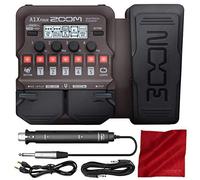 Zoom A1X FOUR Acoustic Instrument Multi-Effect Processor with Expression Pedal for Acoustic Guitar, Saxophone, Trumpet, Violin, Harmonica or Acoustic Bass + Cables & Fibertique Cleaning Cloth