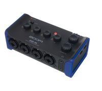 Zoom AMS-44 Audio Interface for Music Recoding & Streaming for one or more Musicians | black & blue