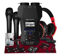 Zoom H1 XLR Handy Recorder, 32-Bit Float, 2 XLR/TRS Locking Combo Inputs, Dual AD Converters with 64GB SD Card, Tripod, Headphone with Mic, Handheld Mic & More for Podcasters, Filmmakers, Musicians