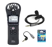 Zoom H1n Digital Handy Recorder (Black) with Rode smartLav+ Condenser Microphone, SC3 3.5mm TRRS-TRS Adapter and AAA Battery (4-Pack)
