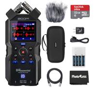 Zoom H4essential Handy Recorder, Bundle with Zoom Accessory Pack, 32GB micro SD-Card with Adapter, 2X XLR Cable, 4 AA Batteries & Charger