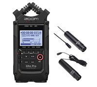 Zoom H4n PRO 4-Channel Handy Recorder Interview Microphone Kit with Omnidirectional and Cardioid XLR Lavalier Microphones