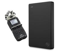 Zoom H5 4-Track Portable Recorder for Audio for Video, Music, and Podcasting, Stereo Microphones & Seagate Portable Drive, 2TB, External Hard Drive, Classic Black, for PC Laptop and Mac