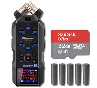 Zoom H6essential 6-Track 32-Bit Float Handheld Recorder Bundle with 32GB microSDHC Card and 5-Pack AA Batteries - 4 XLR Inputs Field Recorder for Podcasting, Filmmaking, Sermon Recording, Documentary