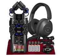 Zoom H6studio Handy Recorder, H6 Studio (H6S) 32-Bit Float Recording, F-Series Preamps, Gain Knobs, Large Mics, USB Audio Interface w/Headphone, MicroSD, Tripod for Podcast Filmmaker Musician