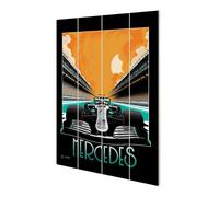 ZOOM Mercedes Formula 1 Wood Plaque in True Black Zoom True Black