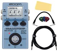 Zoom MS-70CDR Multistomp Pedal - Chorus/Delay Reverb Bundle with Picks, Gearlux Instrument Cable, Patch Cable and Austin Bazaar Polishing Cloth