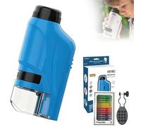 Zoom Pocket Microscope - Portable Handheld Mini Microscope with LED Lights for Kids, Ideal for Educational Science Exploration and Outdoor Activities