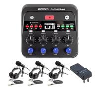 Zoom PodTrak P4 Next Podcast Recorder Bundle with BTA-2 Bluetooth Adapter and 3x ZDM-1 Mic Packs - Wireless Remote Interview, Dynamic Microphones, Headphones, Podcast Equipment Kit for Panel Recording