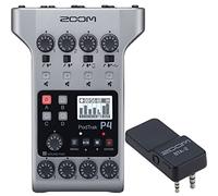 Zoom PodTrak P4 Portable Multitrack, 4 Microphone Inputs, 4 Headphone Outputs, & BTA-2 Bluetooth Adapter