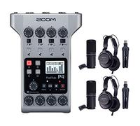 Zoom PodTrak P4 Portable Multitrack Podcast Recorder Bundle with 2X Zoom ZDM-1 Podcast Pack