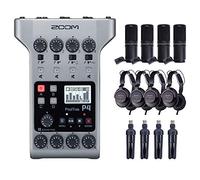 Zoom PodTrak P4 Portable Multitrack Podcast Recorder Bundle with 4X Zoom ZDM-1 Podcast Pack