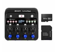 Zoom PodTrak P4next Podcast Recorder Bundle with 64GB microSDXC Card and Adapter