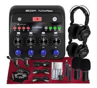 Zoom PodTrak P4next Podcast Recorder, Portable Multitrack Audio Recording w/ 4 Mic Inputs Includes 2 Podcast Mic Packs, XLR Cables, Rechargeable Batt & More for Interviews, Remote Guest Recording