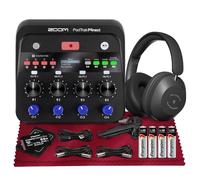 Zoom PodTrak P4next Podcast Recorder, Portable Multitrack Audio Recording w/ 4 Mic Inputs Includes 64GB MicroSD, XLR Cable, Headphone, Tabletop Tripod for Interviews & Remote Guesting Recording