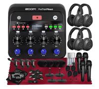 Zoom PodTrak P4next Podcast Recorder, Portable Multitrack Audio Recording w/ 4 Mic Inputs Includes Rechargeable Batt, 4 Headphones, 4 Handheld Mic & More for Interviews, Remote Guest Recording