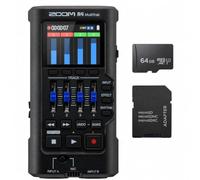 Zoom R4 Multi-Track Recorder for Musicians with 2 XLR/TRS Combo Inputs Bundle with 64GB MicroSD Card and Adapter