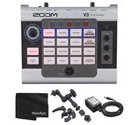 Zoom V3 Vocal Effects Processor For Streaming and Recording + Zoom Handy Recorder Mount + AC Adapter + Cleaning Cloth - Deluxe Bundle