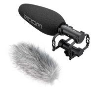 Zoom ZSG-1 Shotgun Directional Microphone for Camera and Smartphone + Keepdrum Fur Wind Shield