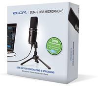 Zoom ZUM-2 USB microphone for podcasting, live streaming, music, and voiceover recordings, condenser microphone with headphone output, plug-and-play with professional sound