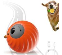 Zoomie Buddy 2.0 - Zoomie Buddy Dog Toy, Smart Touch Interactive Dog Toys, Automatic Rolling & USB Rechargeable, Pet Rolling Feeding Ball for Small, Medium, Large Dogs (Orange, No Plush Cover)