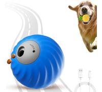 Zoomie Buddy 2.0 - Zoomie Buddy Dog Toy, Smart Touch Interactive Dog Toys, Automatic Rolling & USB Rechargeable, Pet Rolling Feeding Ball for Small, Medium, Large Dogs (Blue, No Plush Cover)