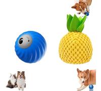 Zoomie Buddy 2.0, Zoomie Buddy Interactive Pet Toys, Smart Pet Rolling Feeding Ball Eed, Dual Modes, Usb Rechargeable, Dog Toys to Keep Them Busy (Blue+pineapple shell)