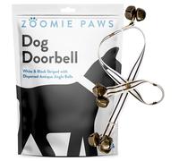 Zoomie Paws Dog Door Bells for Potty Training - Decorative Black and White Striped Dog Training Bells, 1-Pk