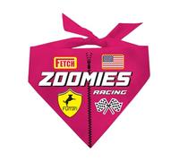 Zoomies Racecar Driver Costume Dog Bandana | 100% Cotton Adjustable Triangle | Made in USA | Pit Crew | Checkered Flag | Fast |Hot Pink, One Size (1401)
