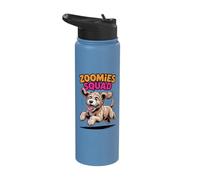 Zoomies Squad Cute Cartoon Comic Crossbreed Labradoodle Stainless Steel Insulated Water Bottle