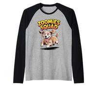 Zoomies Squad Cute Cartoon Comic Puppy Golden Retriever Raglan Baseball Tee