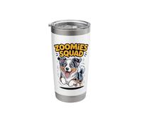 Zoomies Squad Cute Comic Aussie Puppy Australian Shepherd Stainless Steel Insulated Tumbler