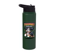 Zoomies Squad Cute Comic Crossbreed Bernedoodle Doodle Dog Stainless Steel Insulated Water Bottle