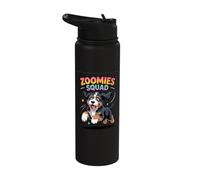 Zoomies Squad Cute Comic Crossbreed Bernedoodle Doodle Dog Stainless Steel Insulated Water Bottle