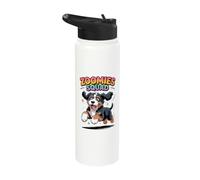 Zoomies Squad Cute Comic Crossbreed Bernedoodle Doodle Dog Stainless Steel Insulated Water Bottle