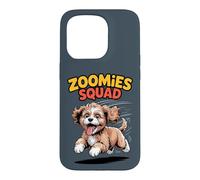 Zoomies Squad Cute Comic Crossbreed Mix Breed Cavapoo Case for iPhone 15 Pro